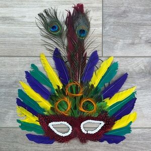 Large‎ Feather Mardi Gras Mask